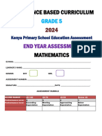 3408 Grade 5 Mathematics End of Term 3 Examination 2024 PDF Format