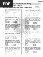 Quant Arithmetic - Time Speed Distance (Basic Concept + Relative Speed) - DPP 03 LL MBA Foundation 2023