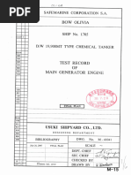 M-15 Test Record of Main Generator Engine