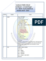 Class X Half Yearly Syllabus 2024 - 2025