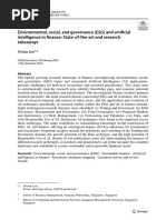 Environmental, Social, and Governance (ESG) and Artificial Intelligence in Finance: State of The Art and Research Takeaways