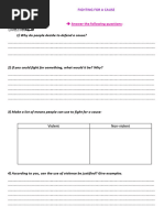 Fighting For A Cause Worksheet