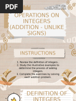 Week3.Addition of Integers - Unlike Signs