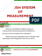 Q2 W2 L2 English System of Measurement Length Weight Capacity