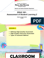 LESSON 1 High Quality Assessment