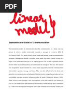 Transmission Model of Communication and Reception Model