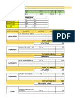 Menu Semanal - Viernes - Higueras