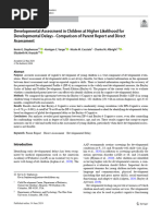 Developmental Assessment in Children at Higher Likelihood For Developmental Delays - Comparison of Parent Report and Direct Assessment