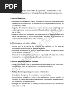 Protocolo Que Refuerza Las Medidas de Seguridad para Salvaguardar La Integridad de La Comunidad Educativa