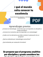 TALLER PROGRAMA ANALÍTICO Y METODOLOGÍAS SOCIOCRÍTICAS