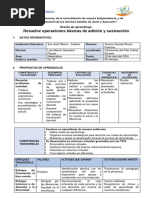 Sesion Matematica Del 19-04-2024 Resolvemos Operaciones Basicas de Adicion y Sustraccion