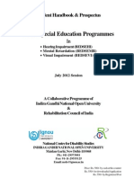 B.ed. Special Education-Student Handbook & Prospectus-July, 2012 Session