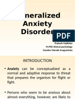 Generalized Anxiety Disorder: Prakash Gajbhiye M.Phil Clinical Psychology Gwalior Mansik Arogyashala