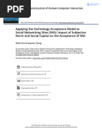 Applying The Technology Acceptance Model To Social Networking Sites SNS Impact of Subjective Norm and Social Capital On The Acceptance of SNS