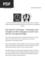 Not Only The Theologian - Everybody Uses Metaphors Within Analogies To Build Cross-Domain Conceptual Bridges - Syncretistic