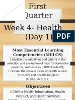 Powerpoint MAPEH First Quarter Week 4 Health Day 1 4