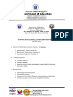 BONHS - Report On MATATAG Curriculum Implementation