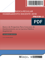 Educación Básica Regular Nombramiento Docente 2018: Prueba 2