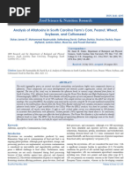 Analysis of Aflatoxins in South Carolina Farm's Corn, Peanut, Wheat, Soybean, and Cottonseed