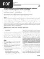 Durability Evaluation of Treated Pineapple Leaf Biopolymer Composites For Enhanced Eco Friendly Mortar Towards Sustainability