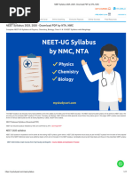 NEET Syllabus 2025, 2026 - Download PDF by NTA, NMC