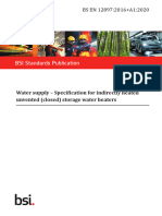 BSI Standards Publication: Water Supply - Specification For Indirectly Heated Unvented (Closed) Storage Water Heaters