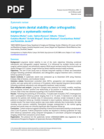 Long-Term Dental Stability After Orthognathic Surgery - A Systematic Review