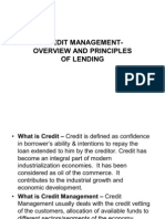 Credit Management Overview and Principles of Lending