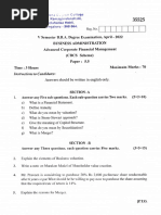 5TH Sem Bba Advanced Corporate Financial Management CBCS April 2022