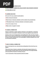 Chemical Combinations and Moles Concept