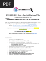 BWSI 2024-2025 Build A CubeSat Challenge FAQs