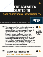 Current Activities Related To: Corporate Social Responsibility