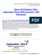 September Month 2024 Current Affairs of Pakistan MCQs With Answers