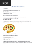 Class 6 Fractions Worksheet