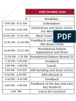 Debating Challenge Itinerary MU20