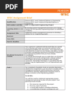 Assignment Brief For Learning Aim B Unit 5 A Specialist Engineering Project