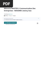 Mémoire MASTER 2 Communication Des Entreprises - NASSARA Joenny Issa - PDF - La Communication - Motivation