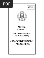 MCom Sem I Advance Financial Accounting