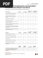 PHQ 9t and Gad 7 With Scoring Guidelines