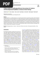 A Meta Analysis of Challenging Behavior Interventions For Students With Developmental Disabilities in Inclusive School Settings