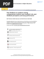 Peer Feedback On Academic Writing Undergraduate Students Peer Feedback Role Peer Feedback Perceptions and Essay Performance