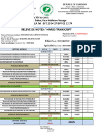 Releve de Notes / Marks Transcript