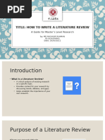 How To Write A Literature Review