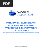 Policy On Eligibility For The Men S and Women S Competiition Categrories Version On 2023.03.24