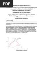 Guia de Ejercicios Derivadas, Matematica Aplicada I