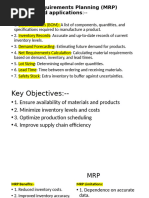 Material Requirements Planning (MRP) & EOQ