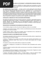 Promovemos Estrategias para El Autocuidado y La Prevención de Riesgos Virtuales