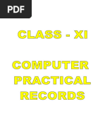 Computer Class XI Programs For Term-1 and Term-2