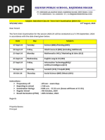 Class Ix - Datesheet Term End-I