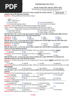 A. B. C. D.: Bộ Giáo Dục Và Đào Tạo Further Practice Test 1 Bài thi: NGOẠI NGỮ; Môn thi: TIẾNG ANH